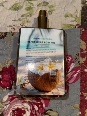 INFINITE BEAUTY Refreshing & Hydrating VANILLA COCONUT Body Oil - 5 Oz. - NEW!