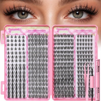 Wispy Lash Clusters Kit, C Curl Mixed 4 Styles, 368pcs 10-16mm DIY Eyelash Ex...