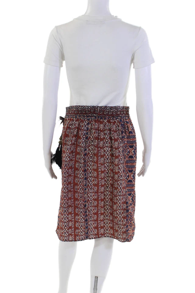 Falda de cintura elástica geométrica de seda para mujer Calypso Saint Barth talla múltiple XS Foto 3 de 4