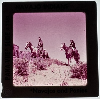 Pana-Vue Slide Navajo Indians Navajos & Ponies Southwest 35mm Photo VTG Native