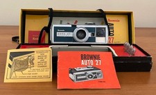 Vintage Kodak Brownie Auto 27 Camera Outfit Box Flash Manual Bulbs Tested