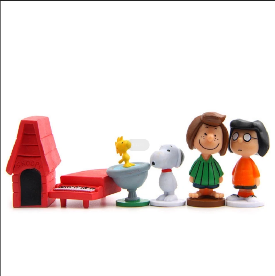 12pcs Japan Anime Peanuts Snoopy Charlie Sally Woodstock Mini Figure Model Toys - Image 4 of 4
