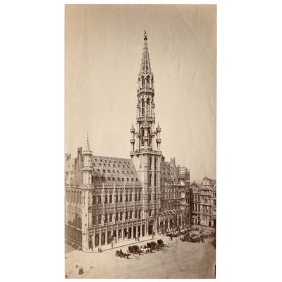 BRÜSSEL Belgien Hotel de Ville antikes Albumin Foto um 1890