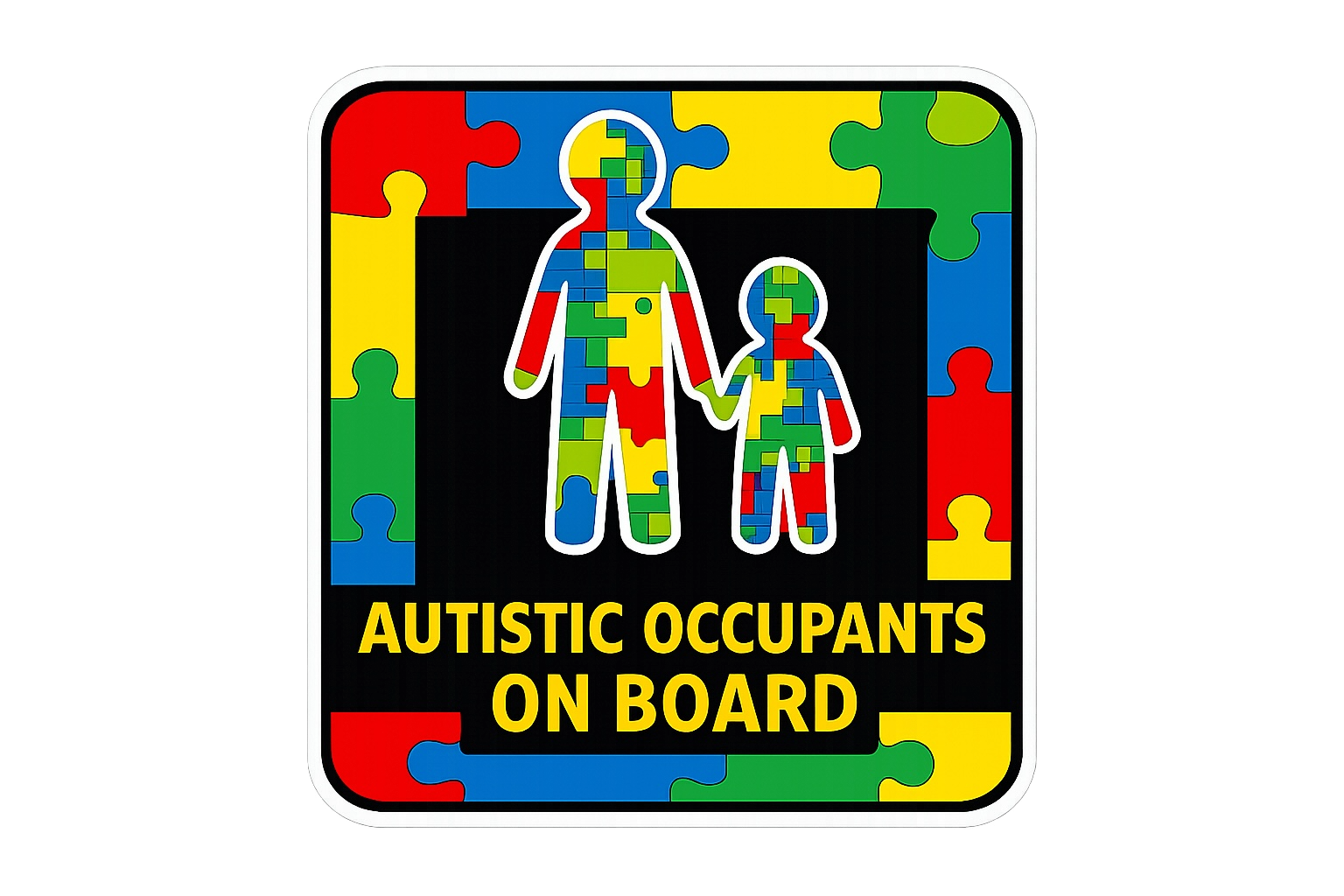 Autistic Occupant Sticker Autistic sticker occupant in vehicle decal autism awareness car truck ...