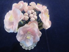 Pink Millinery Flower Bouquet 1/2-1 1/2" Blooms 7 Bunch with stamen center Y168