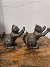 Decorative Cast Iron Cat Bookends, Set of 2