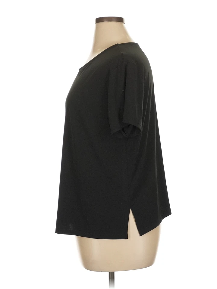 Woman Within Women Black Active T-Shirt 14 - Image 4 of 4