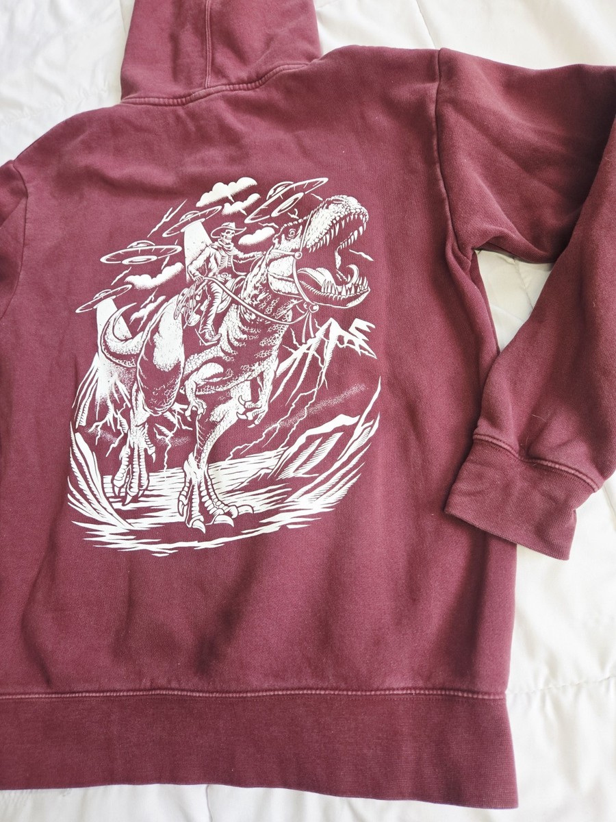 UPPER FIELD ONE UFO T-REXスウェット Cove Surf Company Hoodie Mens S Skeleton T-REX Graphic Pullover