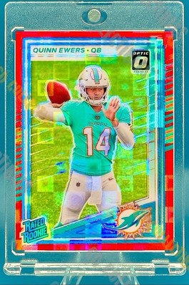 Quinn Ewers RC ROOKIE RED PANDORA REFRACTOR SP PANINI MIAMI DOLPHINS MINT