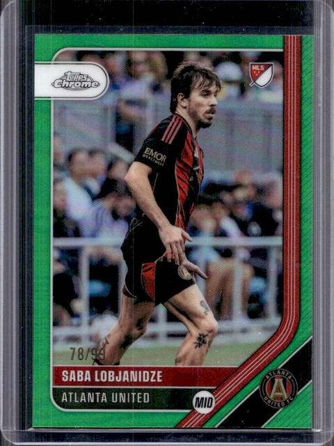 2020 Topps Chrome MLS Saba Lobjanidze Green Refractor #/99 United