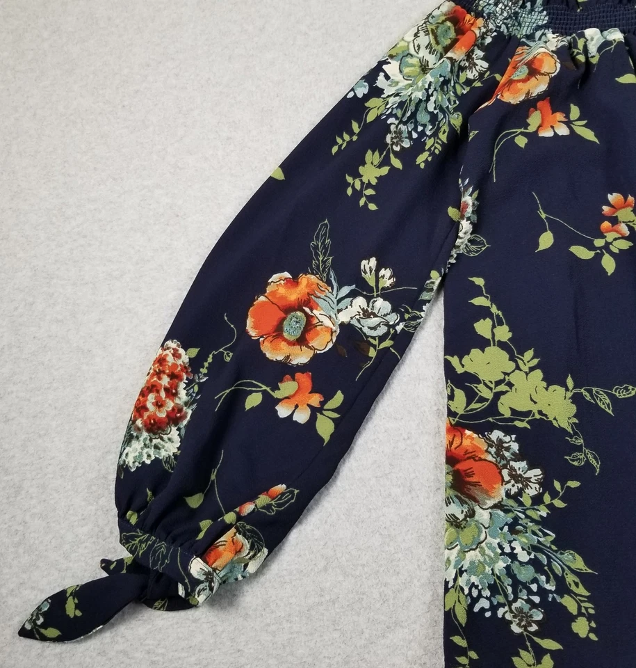 Top SIMPLICITY para mujer grande L multicolor floral manga larga fuera del hombro Foto 3 de 4