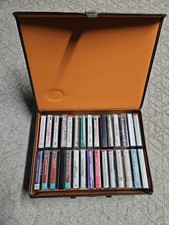 Vintage BMI Brown Cassette Tape Storage Case Beaux Merzon Inc. With 30 cassettes
