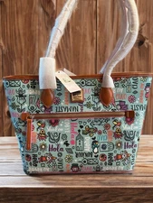 2021 Disney Parks Dooney & Bourke It's A Small World Teal Tote Bag Purse Actual