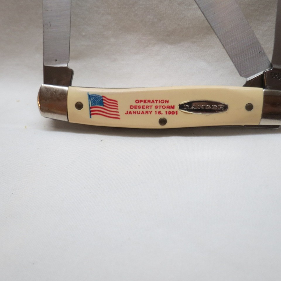 1991 Colonial Ranger Operation Desert Storm 3 Blade Pocketknife Stormin ...