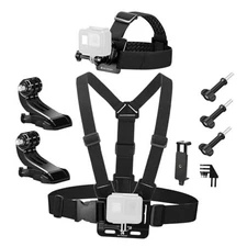  Head Strap & Chest Mount Set for GoPro Hero 13 12 11 10 9 8 7 6 5 4 Session 