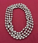 6MM  16" TO 108 " STAINLESS STEEL SILVER BALL CHAIN WITH A MILITARY CLASP
