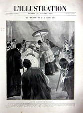 Old Antique Print Pope Leon Vatcian Sacrement Religious Vatican Rome 1903 20th
