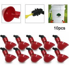  10 Automatic Cups Water Feeder Drinker Chicken Waterer Poultry Bird Drinking 