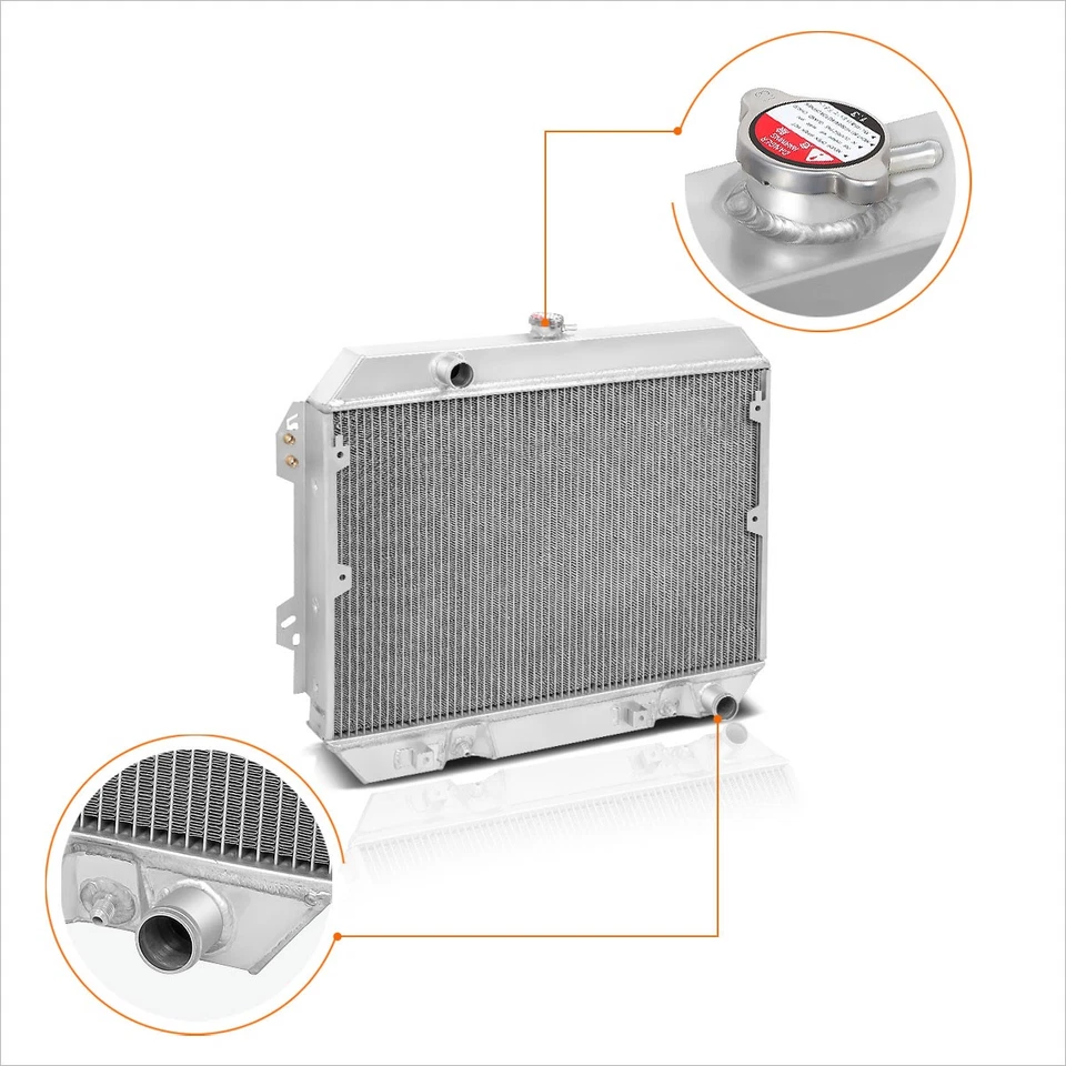 Radiador de carreras de rendimiento de 3 filas de aluminio completo Fairlady 75-78 Datsun 280Z Foto 2 de 4