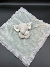 Carters Gray Elephant Security Blanket Lovey Plush 2020 Satin Back Blankie