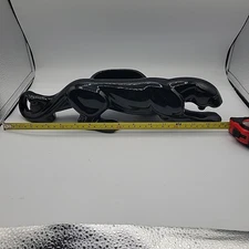 VTG MCM 15" in Black Ceramic Crouching Panther Cat Planter Figurine Planter 