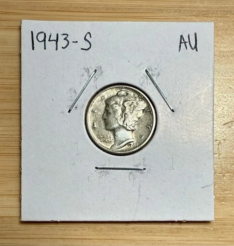 1943-S Mercury Dime 10C Silver - About Uncirculated (AU)