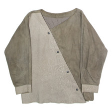 Giacca Blazer Donna Grigia In Pelle Scamosciata Sintetica XL