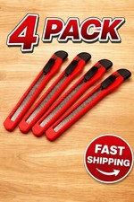 4 Pack Red Utility Box Cutter Knife Snap Off Razor Blade Retractable 9mm New