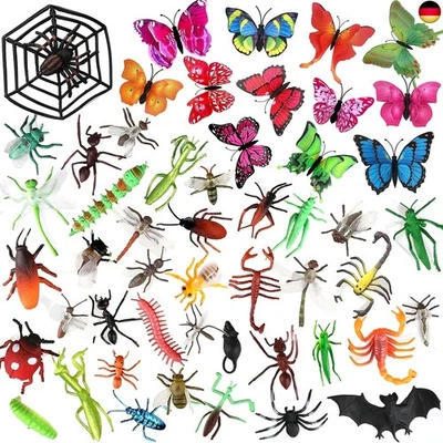 OOTSR 51 Stück Kunststoff Realistische Insekten, Insekten Tierfiguren Spielzeug