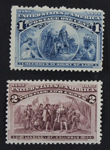CKStamps: US Stamps Collection Scott#230 231 1c 2c Columbian Mint NH OG