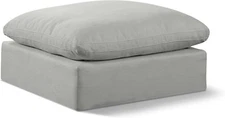 187Grey-Ott Comfy Collection Modern | Contemporary Upholstered Ottoman, Rich Gre