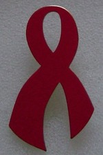 AIDS/HIV Awareness red ribbon pin, made in USA