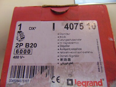 LEGRAND CIRCUIT BREAKER b20 400V 4075 10 2 POLE  NB NEW never used
