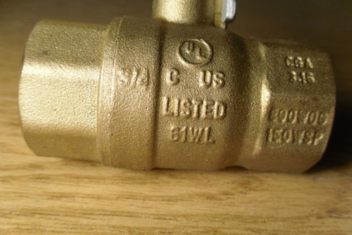 Dormont Q11F-600tTB 3/4" FPT Brass Ball Valve Full Port 600WOG 150WSP - Picture 3 of 4