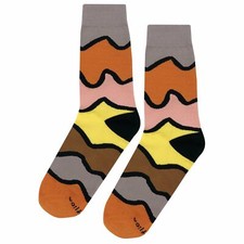 NWT Wavy Line Dress Socks Novelty Men 8-12 Multicolor Crazy Fun Sockfly