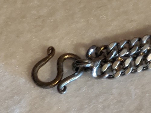 Vtg - Double Chain LINK Bracelet - W/ Flowers - 5/16 in Wide x 6 3/4 in Long - Picture 8 of 11