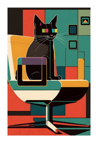1980s Retro Video Inspired Cat Art Print q5 | eBay