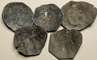 Lot of 5 Byzantine cup coins (Manuel 1)