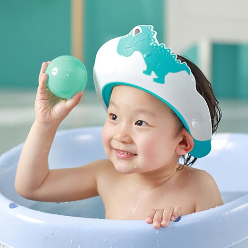 Baby Shampoo Cap Kids Hair Washing Dinosaur Silicone Eye and Ear
