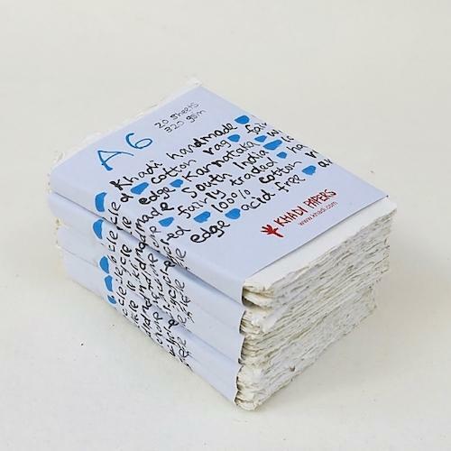 KHADI HANDMADE RAG PAPER Pack of 20 - 320gsm - A6