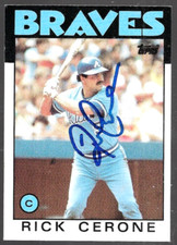 RICK CERONE 1986 TOPPS AUTOGRAPHED SIGNED AUTO BASEBALL CARD #747 RED SOX 2