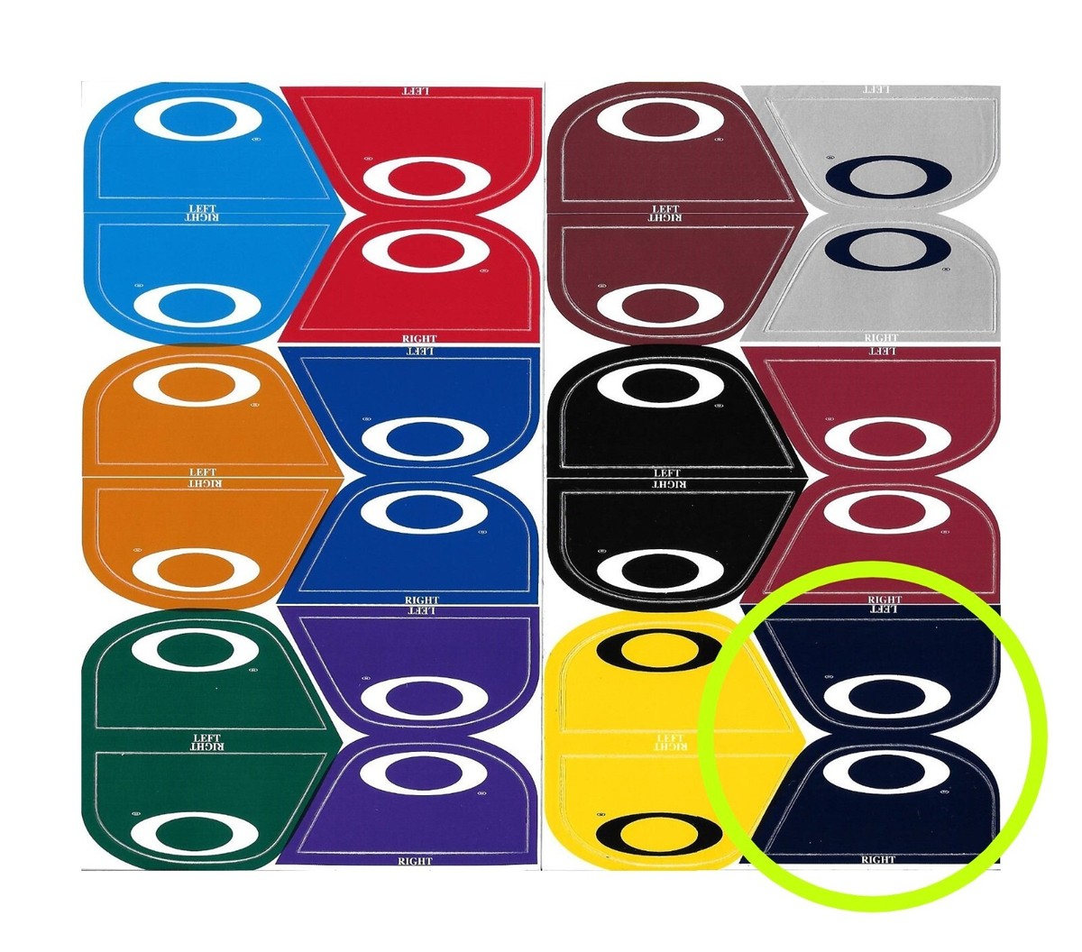 OAKLEY Football Helmet Visor Eye Shield Decals / Stickers - NAVY