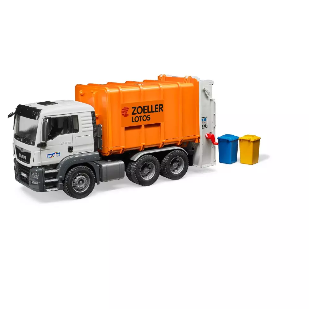 Bruder garbage sales truck orange