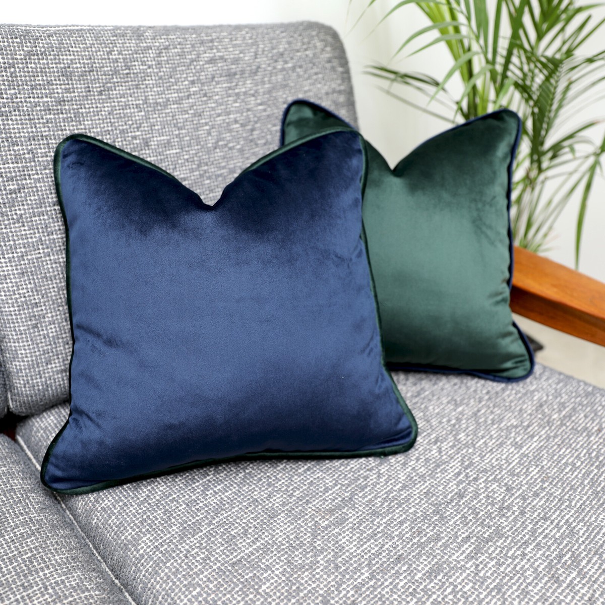 Navy Blue Luxury Plush Velvet Scatter Cushion Covers with