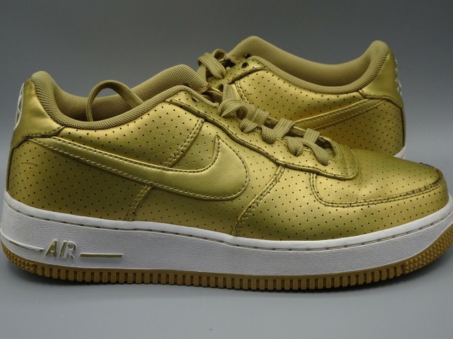 Nike Air Force 1 Low LV8 GS Size 6.5Y Metallic Gold White 820438-700 | eBay