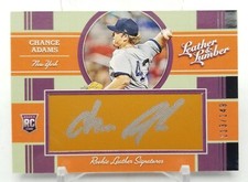 2019 Panini Leather and Lumber CHANCE ADAMS Rookie Leather Auto /149 NY Yankees