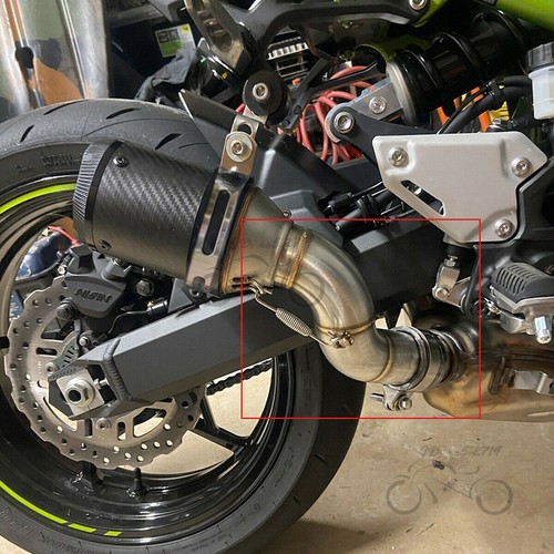 For Kawasaki Z900 2023 Exhaust Tips Black Mid Link Pipe Muffler Slip on System - Picture 3 of 12