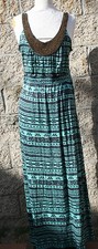 Plus size stretchy maxi dress, black or printed green, size1X,2X, made in USA