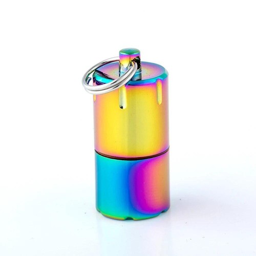 Mini Compact Kerosene Lighter Key Chain Capsule Gasoline Inflated Keychain Gifts - Picture 4 of 28