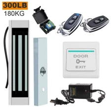 Electric Magnetic Lock & 2 Wireless Remote Controls & Door Access Control System